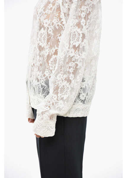 Bomber jacket Ermanno Scervino Lace Full Zip Bomber Jacket White Femei (BM 19306256) 2