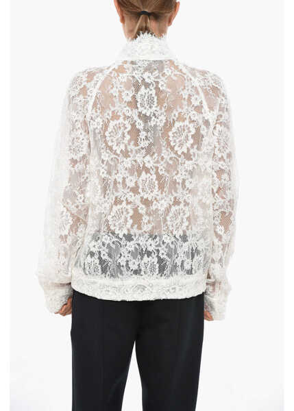 Bomber jacket Ermanno Scervino Lace Full Zip Bomber Jacket White Femei (BM 19306256) 3