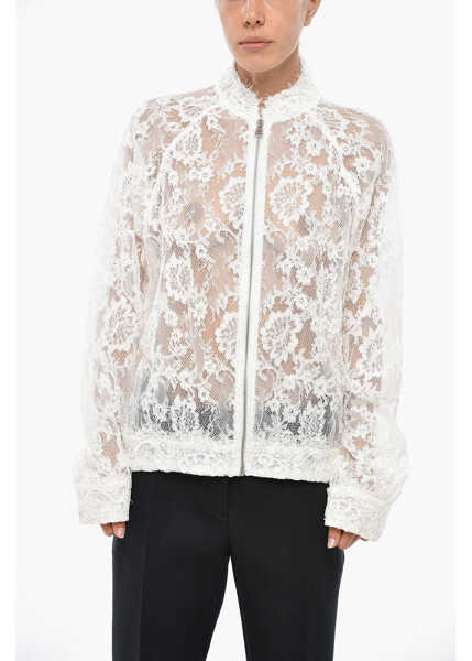 Bomber jacket Ermanno Scervino Lace Full Zip Bomber Jacket White Femei (BM 19306256) 1
