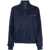 Tory Burch Nylon Sweatshirt With Contrasting Side Band And Breast Pocke Blue