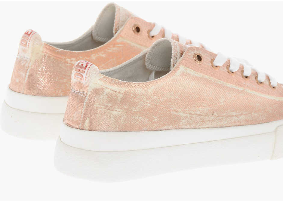 Sneakers Diesel Metallic Cotton S-Athos Low Top Sneakers Beige Femei (BM 19306265) 2