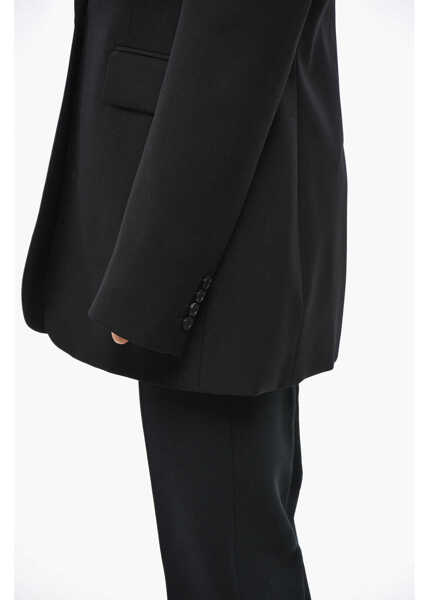 Sacouri Alexander McQueen Wool Oversized Blazer With Padded Shoulders Black Femei (BM 19306274) 2