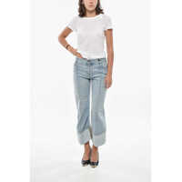 Blugi drepti Dama pagina 5 - Blugi drepti Bottega Veneta Light Washed Cropped Fit Denims With Cuffs Light Blue Femei (BM 19306283) - B-mall.ro