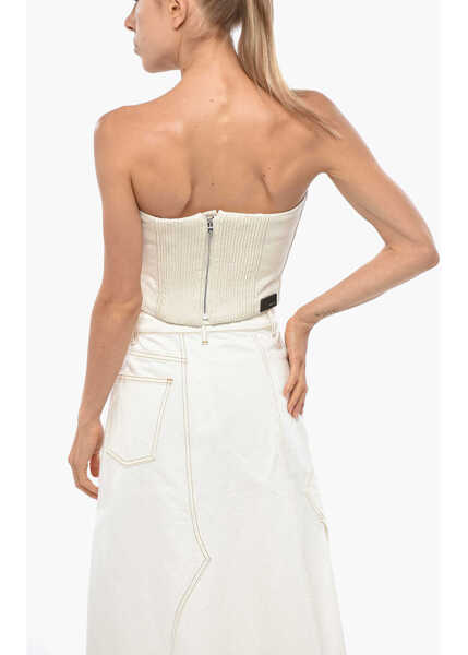 Bluze AMIRI Denim Tube Top With Back Zip White Femei (BM 19306292) 3