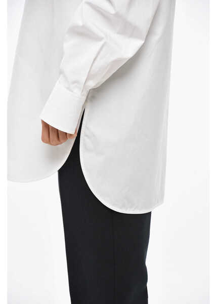 Bluze Stella McCartney Cotton Poplin Blouse With Strass Detail White Femei (BM 19306295) 2