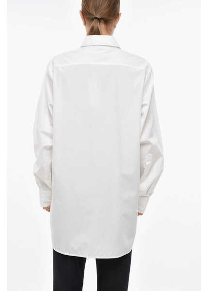 Bluze Stella McCartney Cotton Poplin Blouse With Strass Detail White Femei (BM 19306295) 3