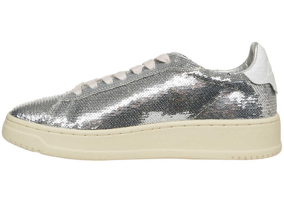 Sneakers AUTRY Sequined sneakers Medalist Low Silver Femei (BM 19306424) 4