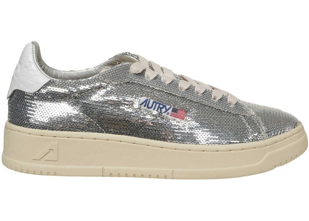 Sneakers AUTRY Sequined sneakers Medalist Low Silver Femei (BM 19306424) 1