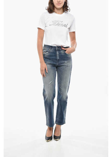 Blugi drepti Diesel Distressed Air Regular Fit Denims 19Cm Light Blue Femei (BM 19306502) 4