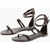 Max Mara Leather Eveg Gladiator Sandals With Buckle And Zip Brown