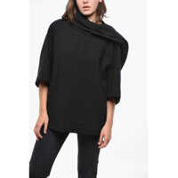 Bluze Draped Design Wool Top With 3/4 Sleeves Femei