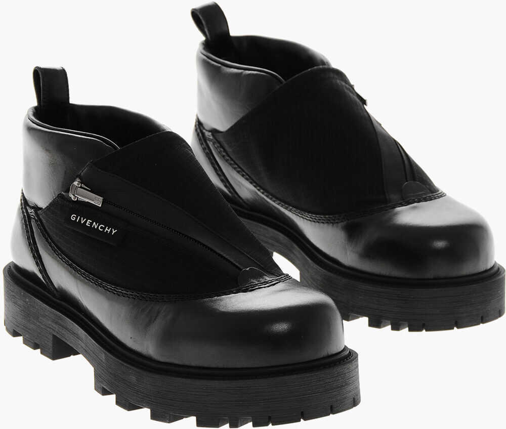 Sneakers Givenchy Leather Workboot Slip On Sneakers With Chunky Sole Black Barbati (BM 19306526) 1