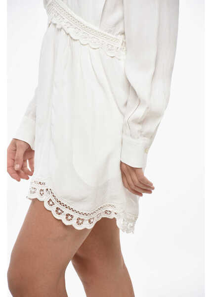 Rochii scurte Isabel Marant Etoile Broidarie Anglaise Detailed Felie Minidress White Femei (BM 19306532) 3