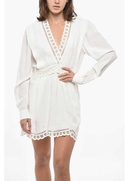 Rochii scurte Isabel Marant Etoile Broidarie Anglaise Detailed Felie Minidress White Femei (BM 19306532) 4