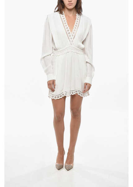Rochii scurte Isabel Marant Etoile Broidarie Anglaise Detailed Felie Minidress White Femei (BM 19306532) 1