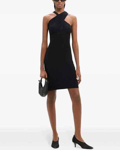 Rochii scurte COURRGES Stretch Viscose Asymmetric Dress Black Femei (BM 19306565) 2