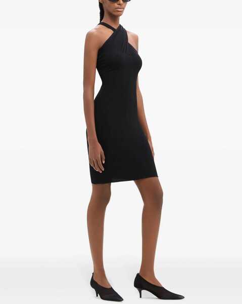 Rochii scurte COURRGES Stretch Viscose Asymmetric Dress Black Femei (BM 19306565) 3