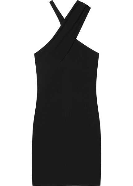 Rochii scurte COURRGES Stretch Viscose Asymmetric Dress Black Femei (BM 19306565) 1