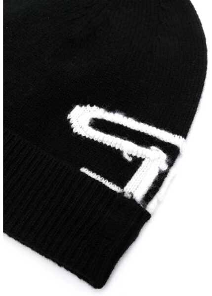Caciuli Diesel Wool K-Peel Beanie With Contrast Monogram Black Fete (BM 19306568) 2