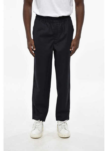 Pantaloni casual Comme des Garons Shirt Solid Color Wool Pants With Elastic Waistband Blue Barbati (BM 19306577) 1