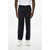 Comme des Garçons Shirt Solid Color Wool Pants With Elastic Waistband Blue