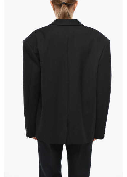 Sacouri Isabel Marant Double-Breasted Klero Twill Wool Blazer Black Femei (BM 19306601) 3