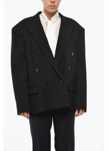 Sacouri Isabel Marant Double-Breasted Klero Twill Wool Blazer Black Femei (BM 19306601) 1
