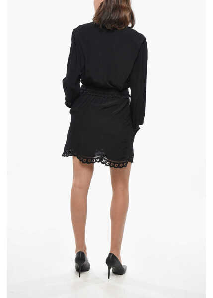 Rochii scurte Isabel Marant Etoile Broidarie Anglaise Detailed Felie Minidress Black Femei (BM 19306613) 2