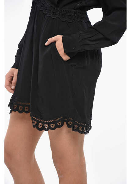 Rochii scurte Isabel Marant Etoile Broidarie Anglaise Detailed Felie Minidress Black Femei (BM 19306613) 3