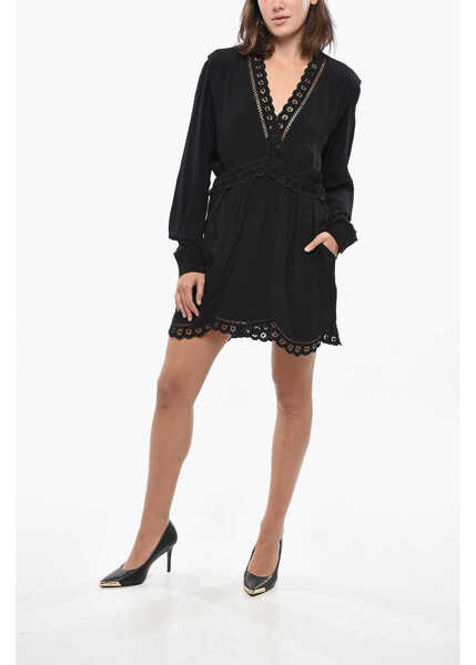 Rochii scurte Isabel Marant Etoile Broidarie Anglaise Detailed Felie Minidress Black Femei (BM 19306613) 1