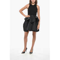 Rochii scurte Ribbed Knitted Minidress With Flounced Skirt Femei