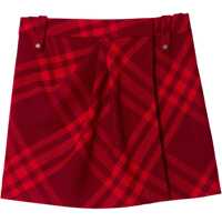 Fuste scurte Virgin Wool Wrap Miniskirt With Tartan Pattern Femei