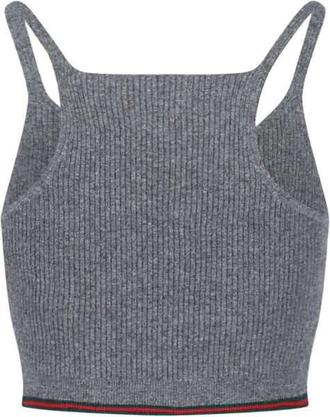 Topuri Gucci V-neck ribbed Top DUSTY DARK GREY/MC Femei (BM 19306727) 2