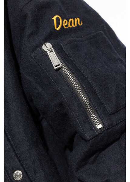 Bomber jacket DSQUARED2 Felted Wool 80S Bomber Jacket With Contrasting Logo Blue Barbati (BM 19306745) 5