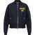 DSQUARED2 Felted Wool 80'S Bomber Jacket With Contrasting Logo Blue