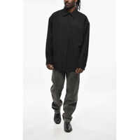 Camasi Bottega Veneta pentru Barbati - Camasi casual Bottega Veneta Solid Color Wool Overshirt With Breast Pocket Black Barbati (BM 19306751) - B-mall.ro