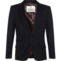 Sacouri Virgin Wool Side Vents Peak Lapel 1-Button Blazer Barbati