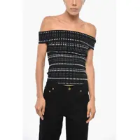 Bluze Stretchy Knitted Off-Shoulder Top Femei