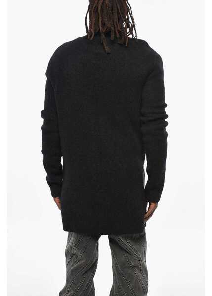 Pulovere Rick Owens Wool Blend Subhuman Long Sweater With Cut-Out Detail Black Barbati (BM 19306763) 2