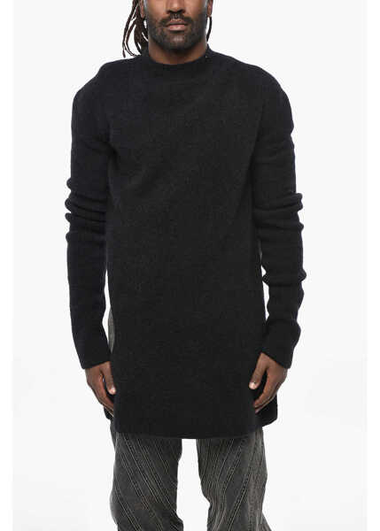 Pulovere Rick Owens Wool Blend Subhuman Long Sweater With Cut-Out Detail Black Barbati (BM 19306763) 1