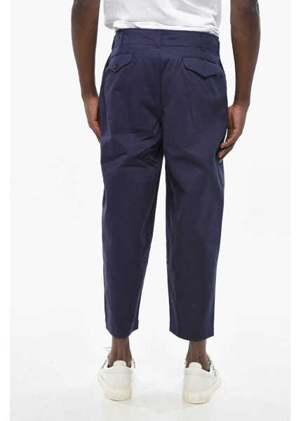 Pantaloni casual Comme des Garons Shirt Solid Color Double-Pleated Pants With Belt Loops Blue Barbati (BM 19306769) 2