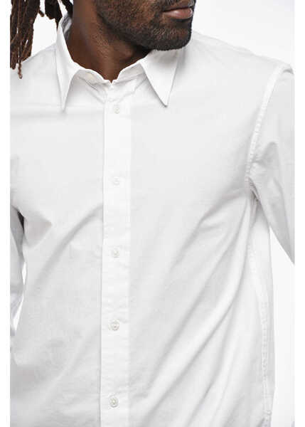 Camasi casual Diesel Stretch Cotton S-Benny Shirt With Spread Collar White Barbati (BM 19306772) 3
