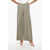TOTÊME Wide Leg Cropped Fit Pants With Front Zip Beige