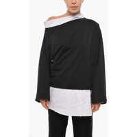 Bluze Jersey Henies Top With Popeline Details Femei