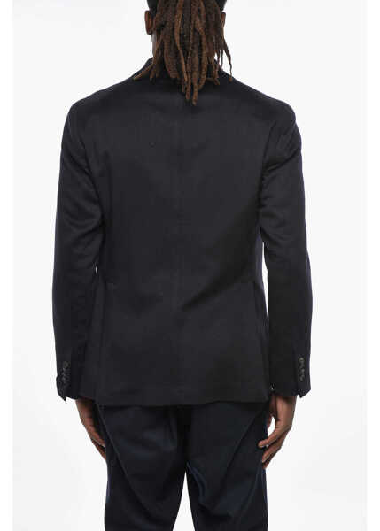 Sacouri Tagliatore Cashmere Double-Breasted Blazer With Peak Lapel Blue Barbati (BM 19306796) 2