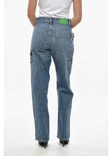Blugi drepti Bottega Veneta Mid Washed Cargo Denims 20Cm Light Blue Femei (BM 19306799) 2