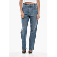 Blugi drepti Mid Washed Cargo Denims 20Cm Femei