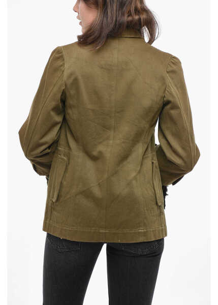 Sacouri Comme des Garons Cotton Blazer With Ruffle Detail Military Green Femei (BM 19306802) 2