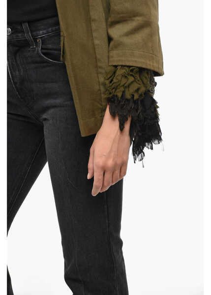 Sacouri Comme des Garons Cotton Blazer With Ruffle Detail Military Green Femei (BM 19306802) 3