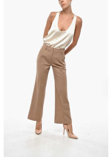 Pantaloni office True Royal Gabardine Sandy Pants With Belt Loops Beige Femei (BM 19306808) 4